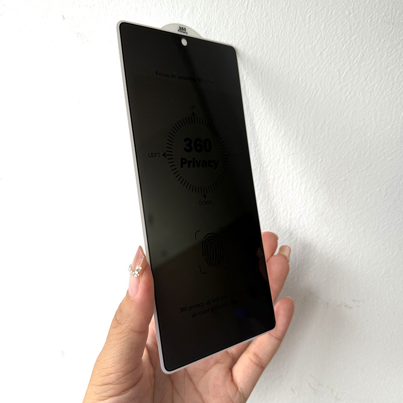 사생활보호 강화유리 보호필름 지문인식 투명 9H 360도 프라이버시 갤럭시S25 엣지, 1매입 이미지 7