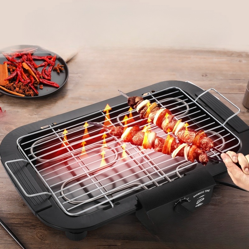 전기 미니 직화 그릴 꼬치 제품 야외 캠핑용 기계 멀티쿠커 가열기 바베큐 팬 - 상세 이미지 3