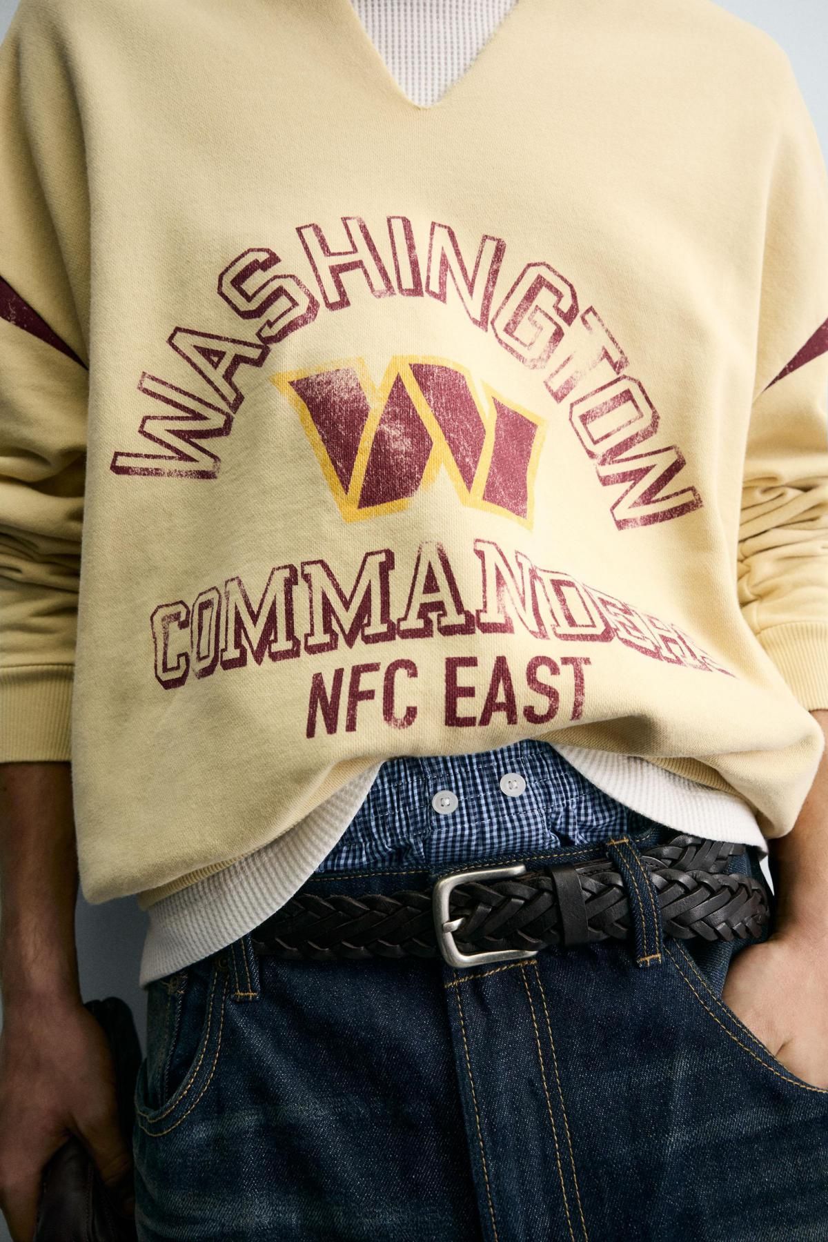 자라 NFL 오픈넥 루즈핏 스웨트셔츠 0962/507 ECRU 이미지 8