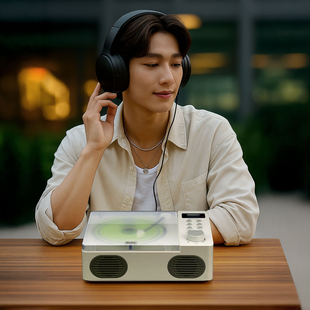 브리츠 BZ-YM10 아이보리 포터블 CD플레이어 라디오 블루투스 스피커 출력 2.4W 이미지 8
