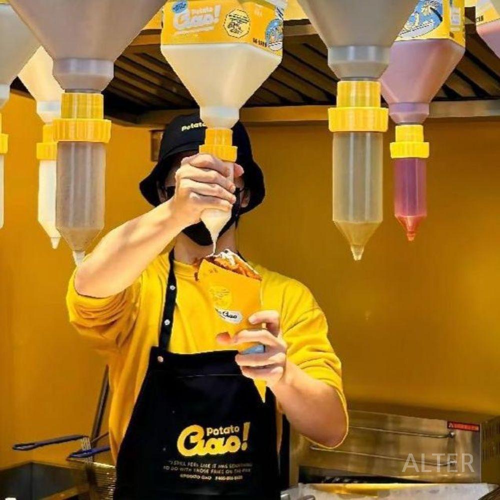 업소용 소스통 드레싱 양념통 디스펜서 원통 용기 소분기 5.5L 사각 통 4개 - 상세 이미지 4