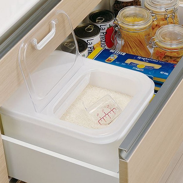 계량 서랍형 쌀통 투명 6kg 쌀통 주방 정리함 - 상품 이미지