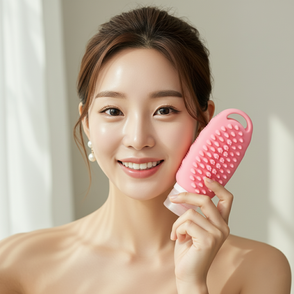 부코 프리미엄 샴푸브러쉬 세안브러쉬 휴대용 실리콘 공병 3in1 이미지 6