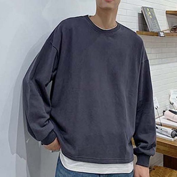 루즈핏 남성 오버핏 티셔츠 캐주얼 남녀공용 티셔츠 라운드 - 상품 이미지