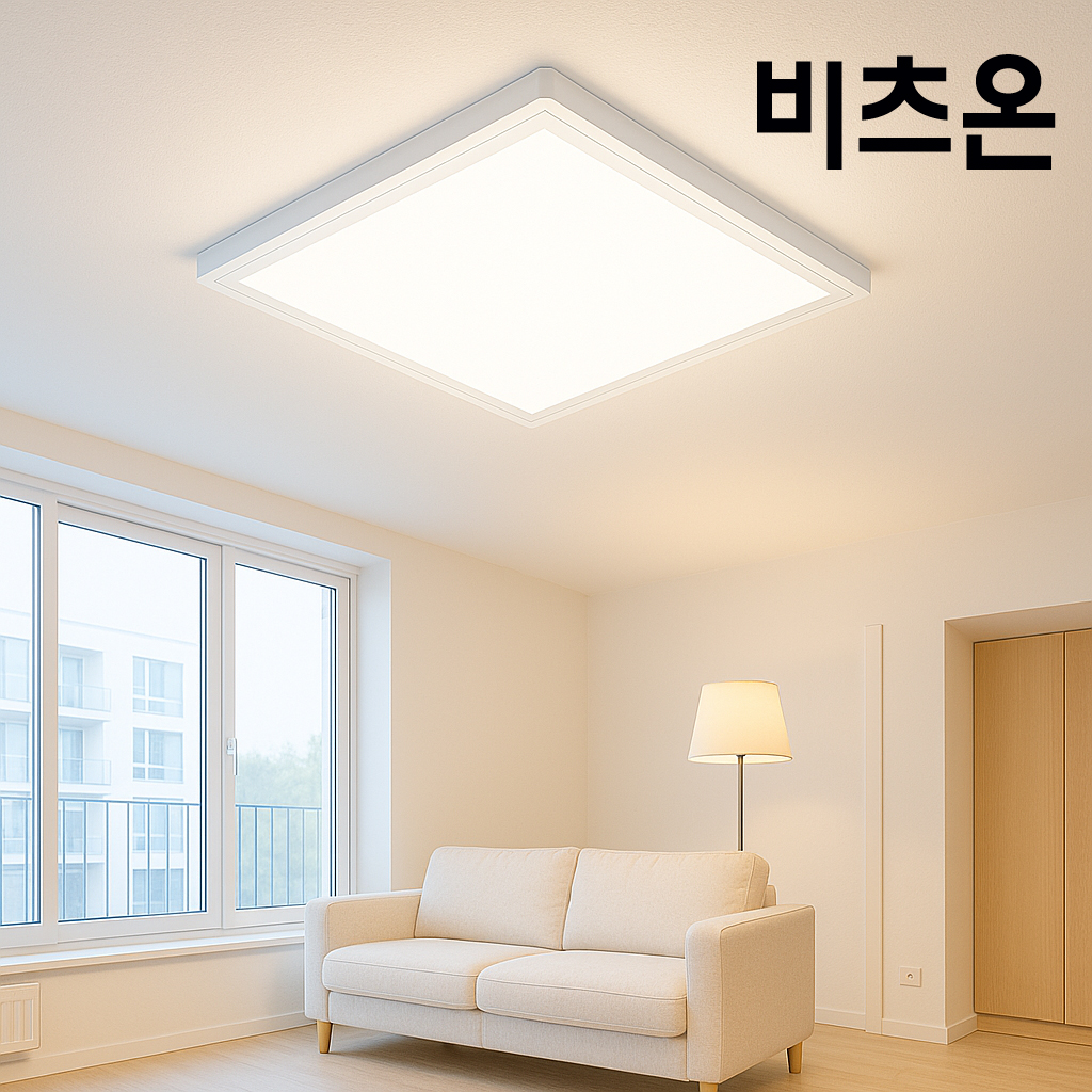 비츠온 LED 평판등 뉴심플 직하 무타공 2년AS 면 조명 사각 엣지 - 상품 이미지