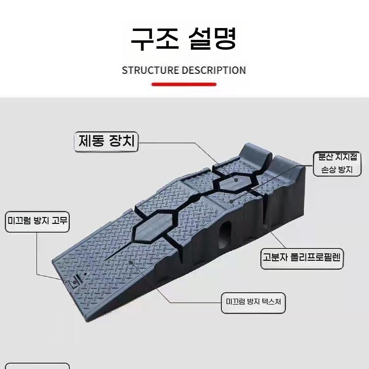 차량 고임목 받침목 경사로 트럭 화물차 자동차 고무 한쌍 - 상세 이미지 5