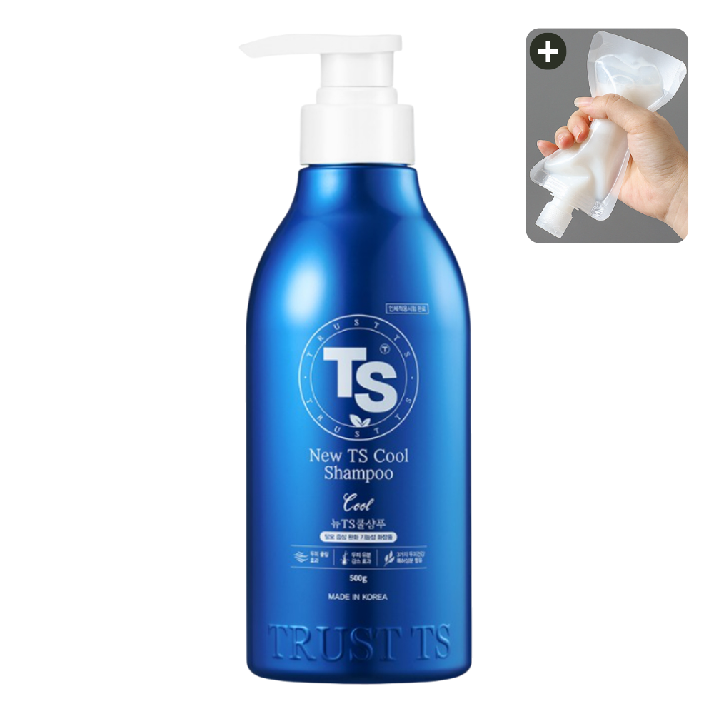 뉴 TS 쿨 샴푸 + 소분 파우치 500g, 1개 - 상품 이미지