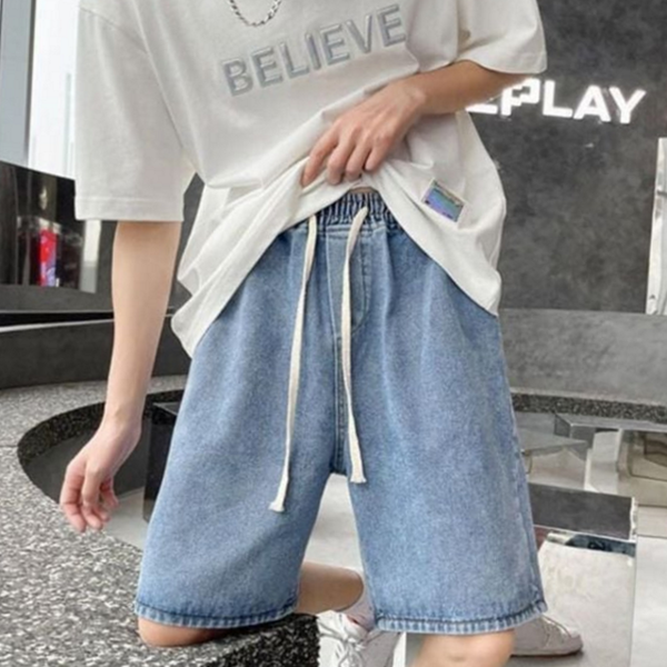 데일리 남자 밴딩 반바지 캐주얼 남자 와이드 반바지 5부 - 상품 이미지
