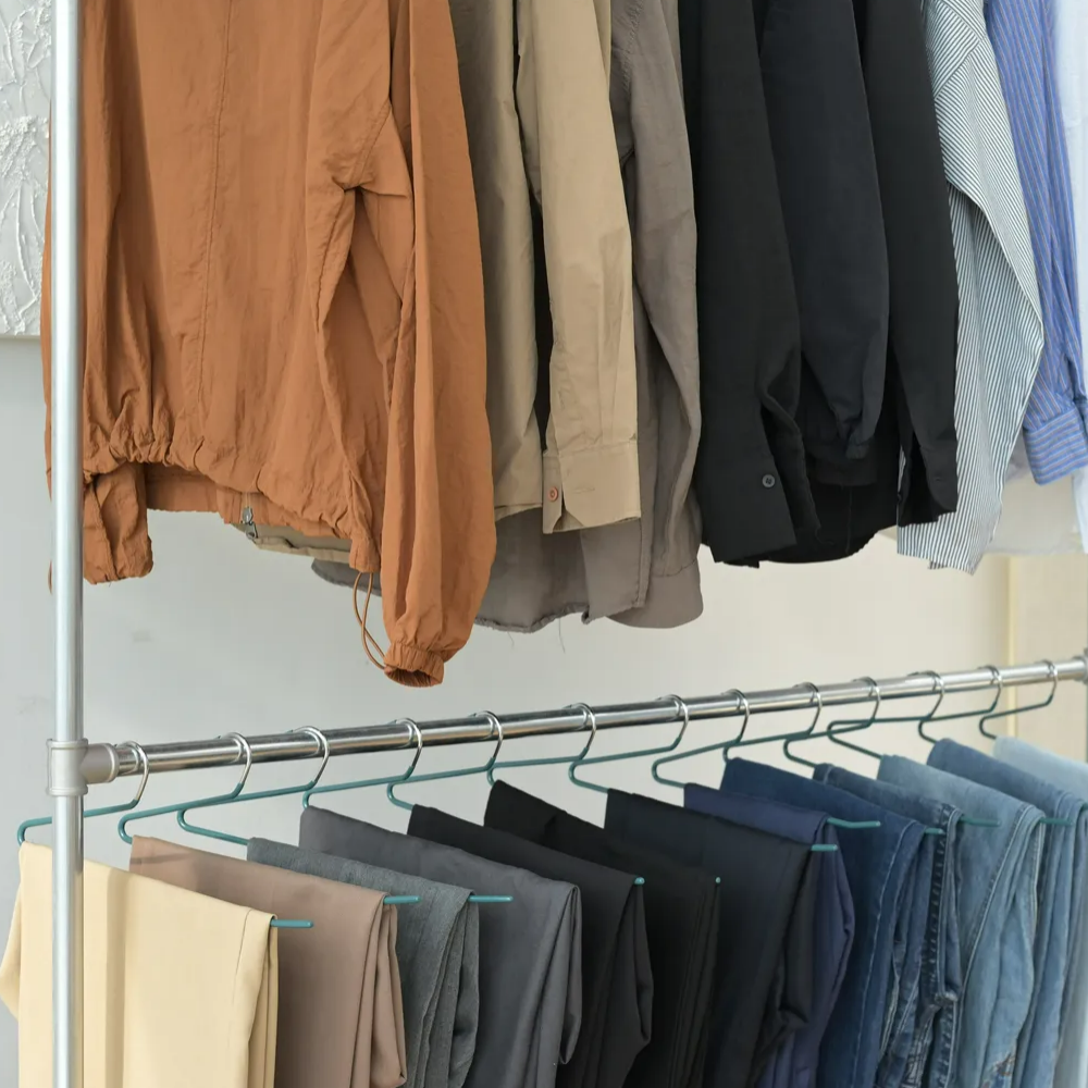 철제 2단 파이프행거 옷가게 스탠딩 이동식 매장용 튼튼한 헹거 가로1.2X높이1.8M