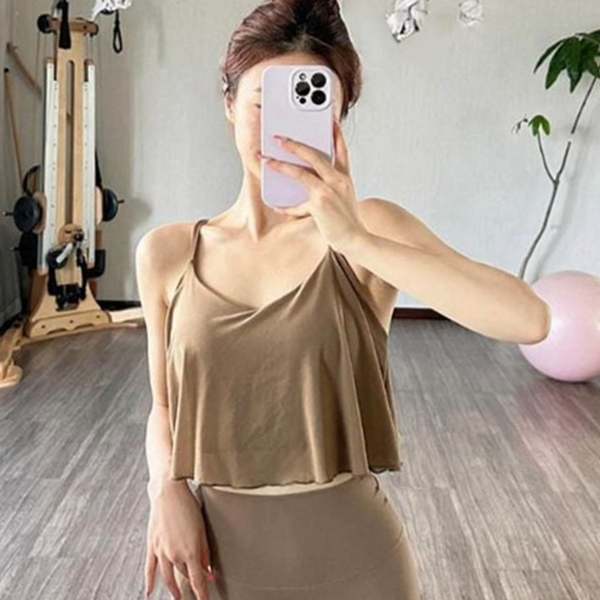 데일리 여성 스포츠 캐미솔 레이어드 여성 필라테스 캐미솔 피트니스 - 상품 이미지