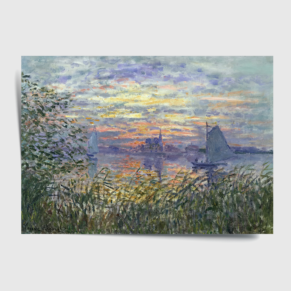 클로드 모네 인테리어 그림 액자 포스터 명화 Sunset 1880 - 상세 이미지 2