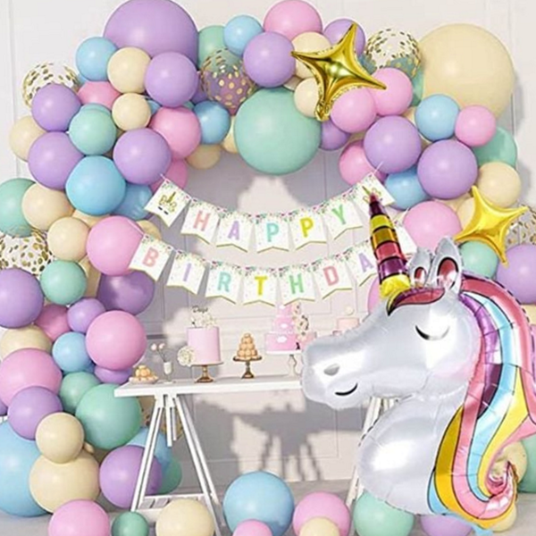 알루미늄 유니콘 풍선 세트 생일축하 생일 파티 풍선 - 상품 이미지