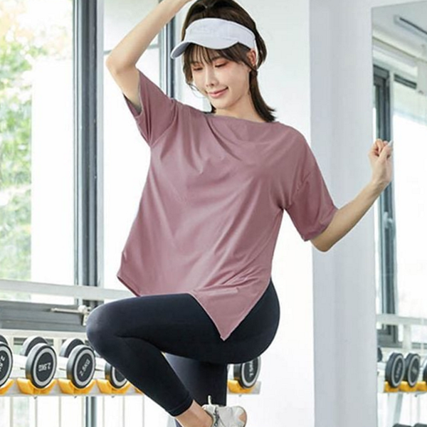 루즈핏 여성 요가복 데일리 여자 상의 반팔 - 상품 이미지