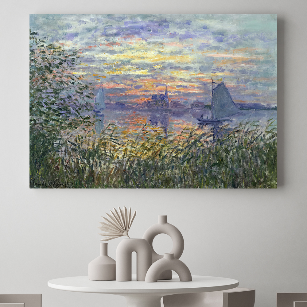 클로드 모네 인테리어 그림 액자 포스터 명화 Sunset 1880 - 상품 이미지