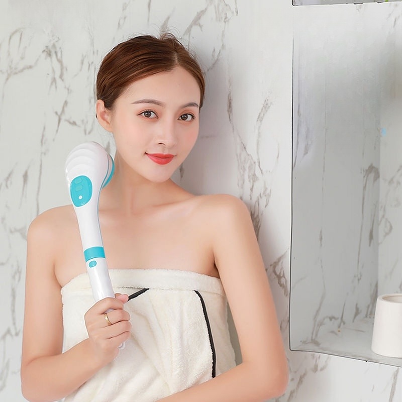 전동 바디브러쉬 자동 때밀이 충전식 등브러쉬 등드름 헤드 솔 때돌이 스파클린 브러시 샤워 - 상세 이미지 2
