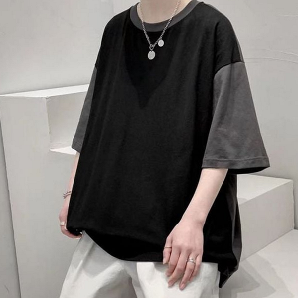 루즈핏 남성 반팔 티셔츠 데일리 남자 반팔 티셔츠 넉넉한 - 상품 이미지