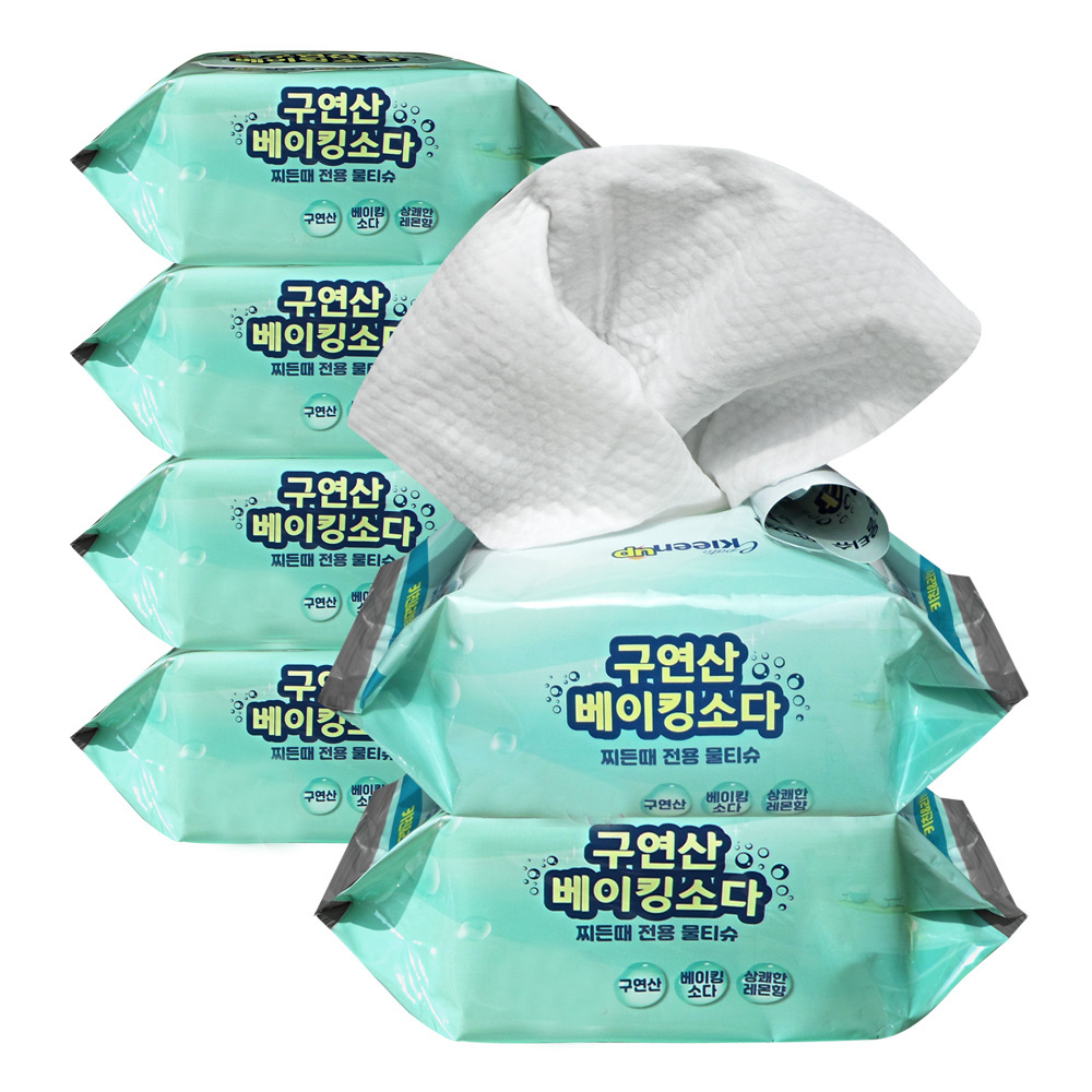 에파타 구연산 베이킹소다 일회용 세균닦는 물행주 행주티슈 20매X6팩 - 메인 이미지