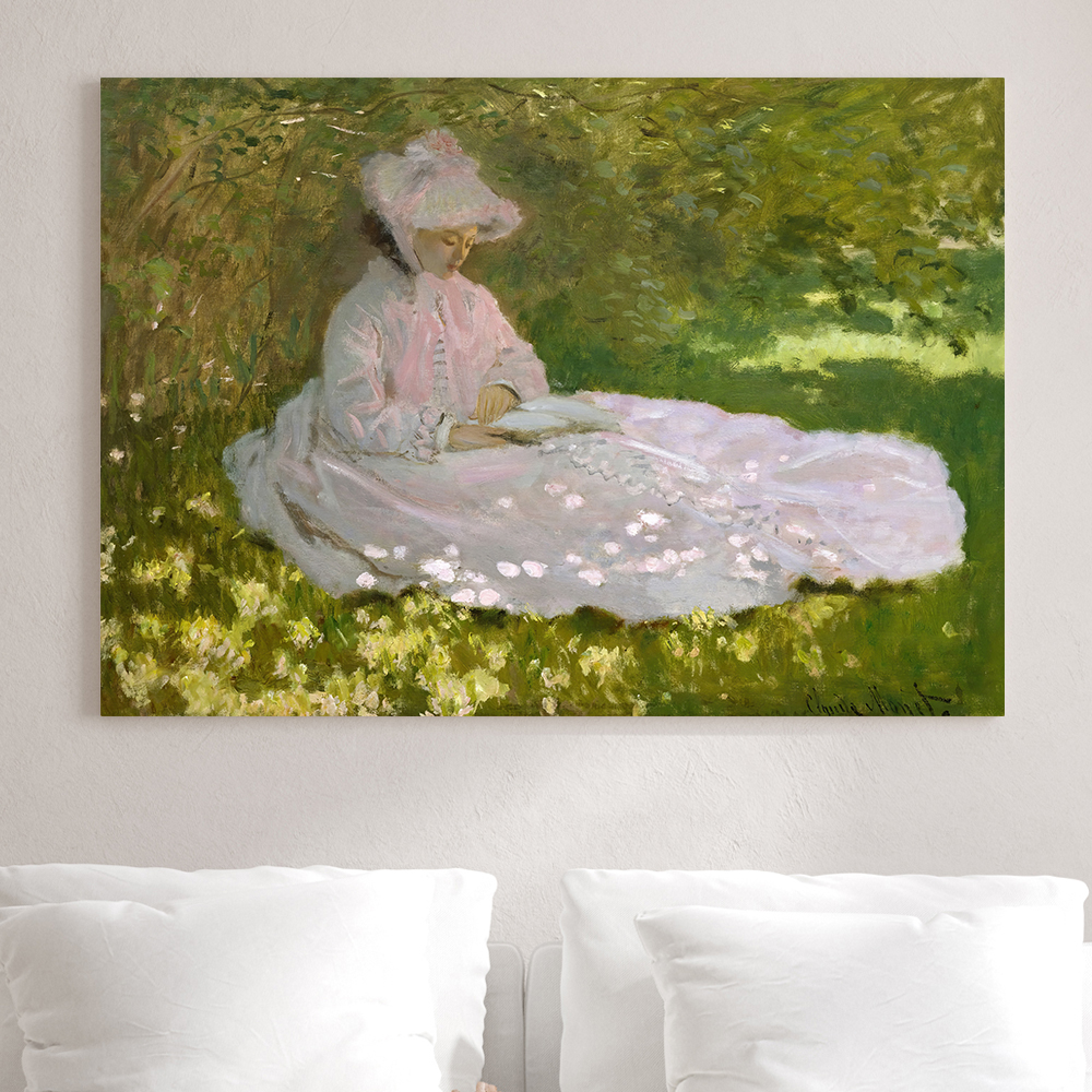 클로드 모네 인테리어 그림 액자 포스터 명화 Springtime 1872 - 상품 이미지