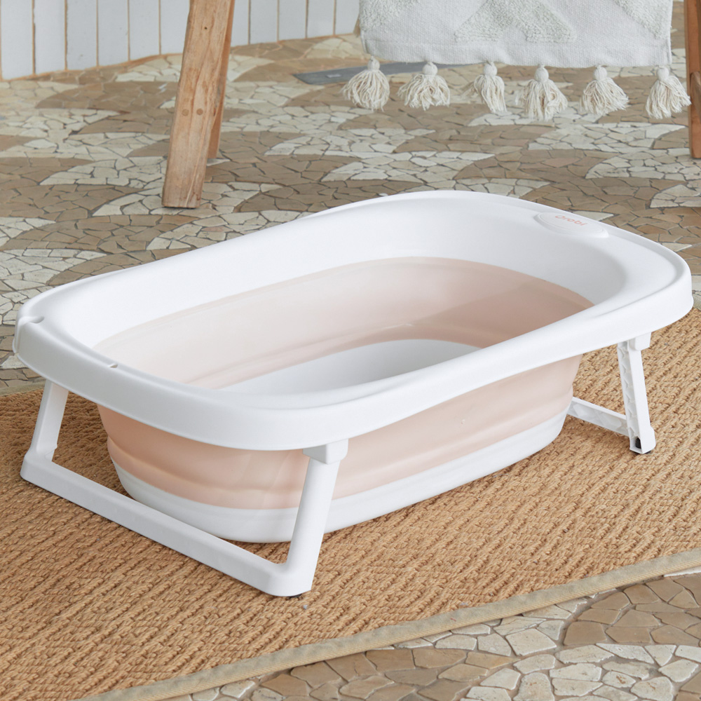오로비 접이식 아기욕조 신생아 목욕 프림로즈핑크