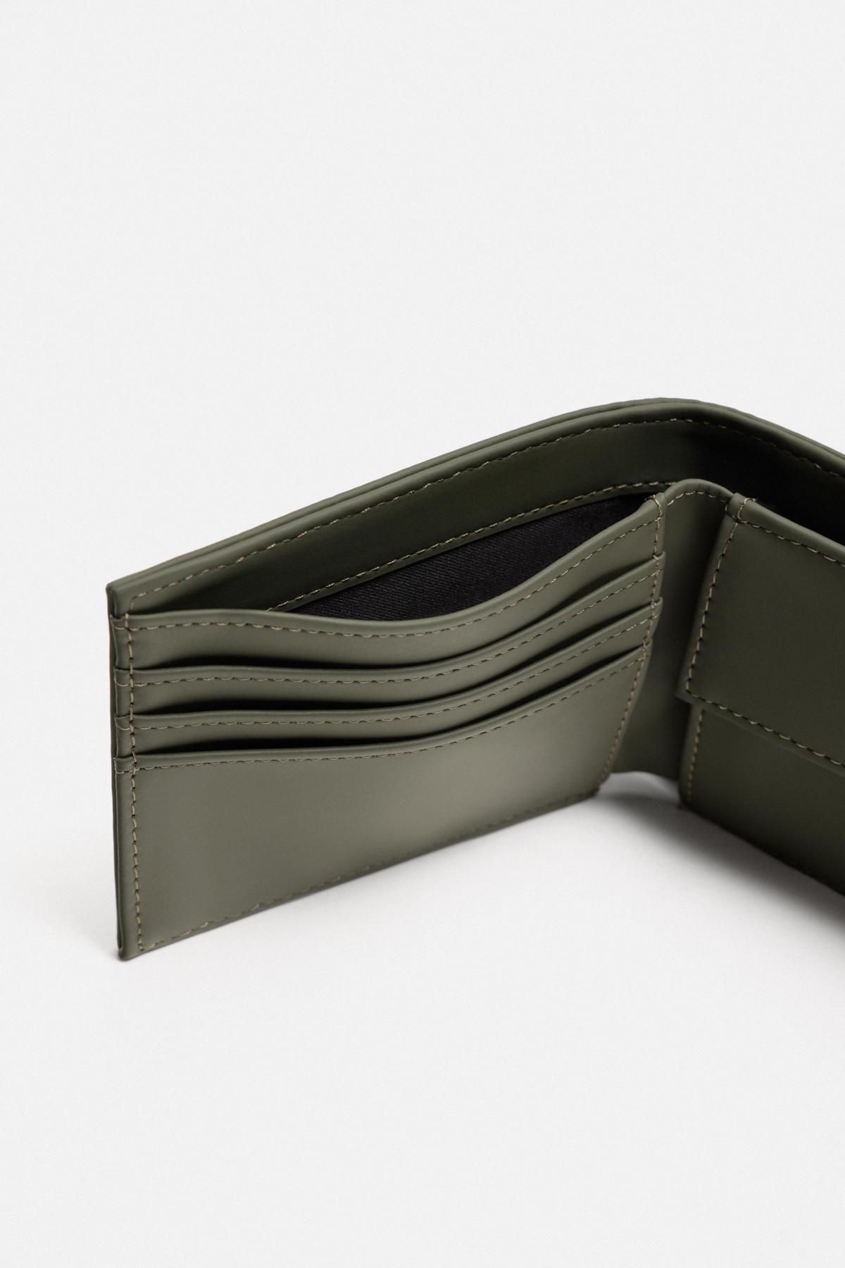 자라 테크니컬 러버라이즈드 미니멀 반지갑 3800/620 KHAKI GREEN - 상세 이미지 4