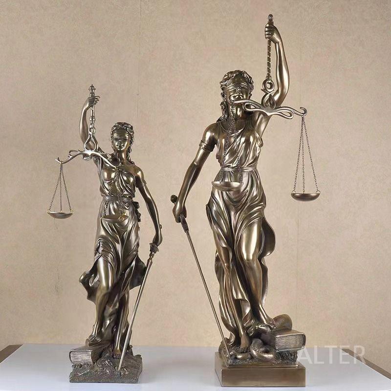 정의여신상 모형 조각상 사무실 장식 청동 법 변호사 정의의 여신 40cm (원형 바닥) - 상세 이미지 2