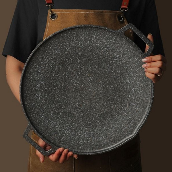 구이용 인덕션 그리들 팬 캠핑용 원형 그리들 팬 36cm - 상품 이미지