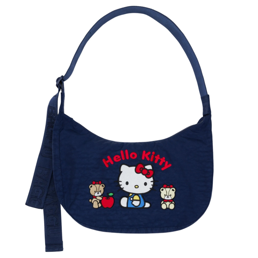 BAGGU 바쿠 크레센드 백 47인치 나일론 초승달 가벼운 숄더백 Hello Kitty and Teddy - 메인 이미지