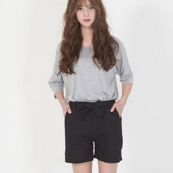 시원한 여자 린넨 반바지 베이직 여성 린넨 숏 - 상품 이미지