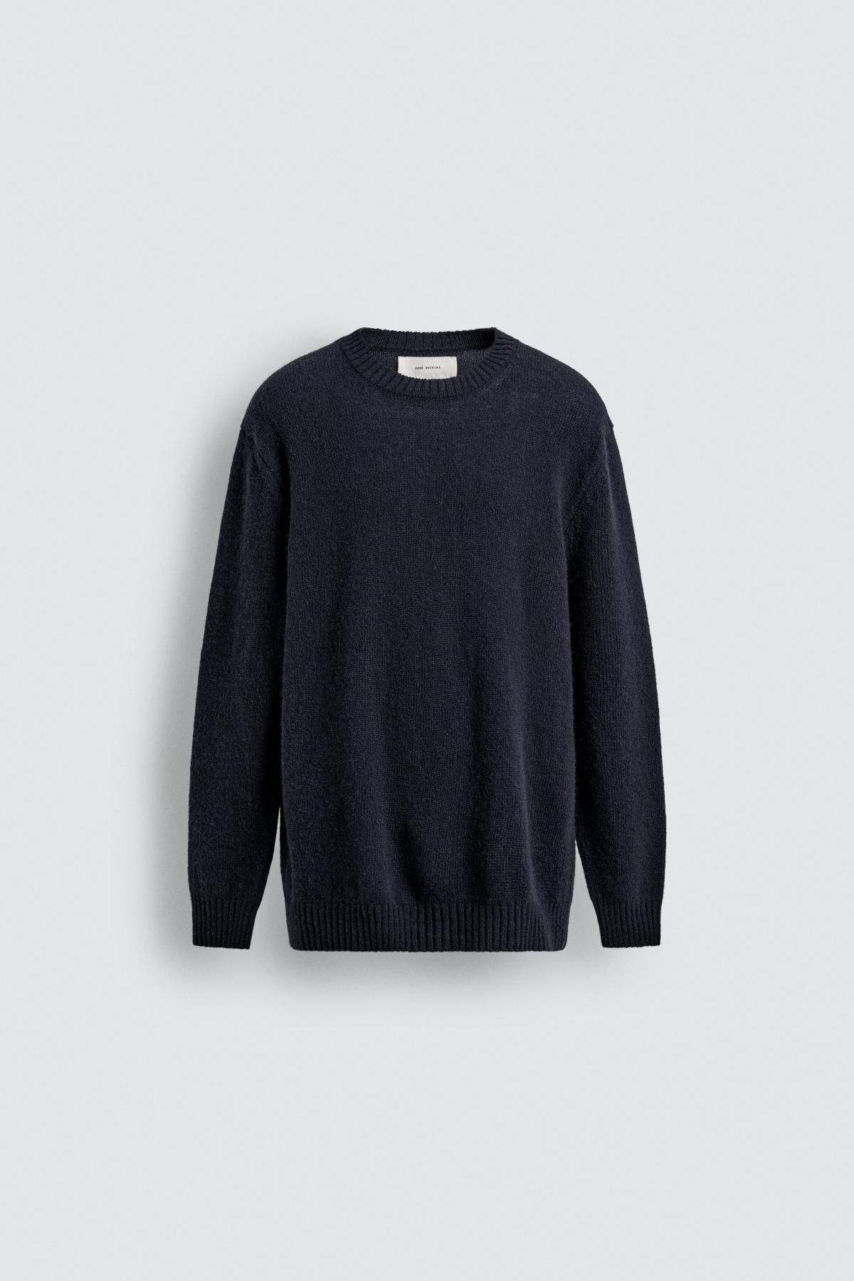 자라 프리미엄 울 라운드넥 니트 스웨터 2632/308 DARK NAVY - 상품 이미지