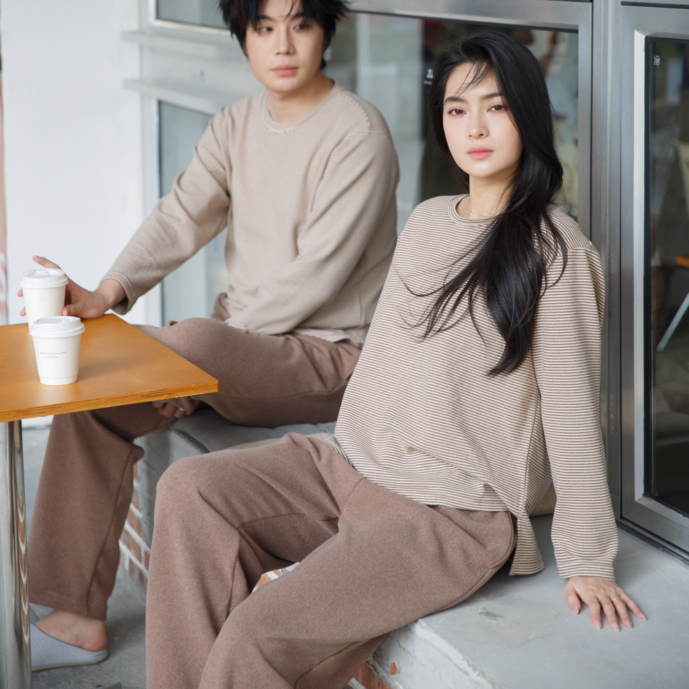 한나라 남여 기모잠옷 빅사이즈 파자마상하세트 겨울 홈웨어 커플 수면 잠옷세트 - 상세 이미지 5
