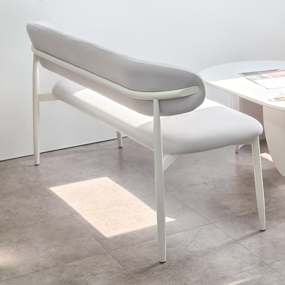 등받이 식탁벤치의자 다이닝체어 패브릭 긴 장의자 솔리브 오프화이트