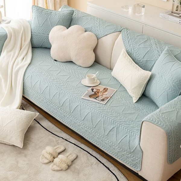 지그재그 순면 쇼파 패드 사계절 퀼팅 쇼파 패드 거실
