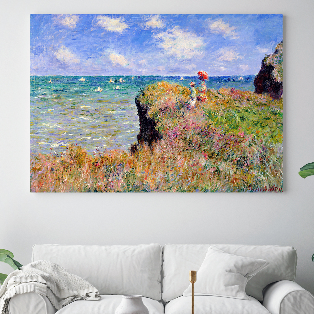 클로드 모네 인테리어 그림 액자 포스터 명화 Cliff Walk at Pourville 1882 - 상품 이미지