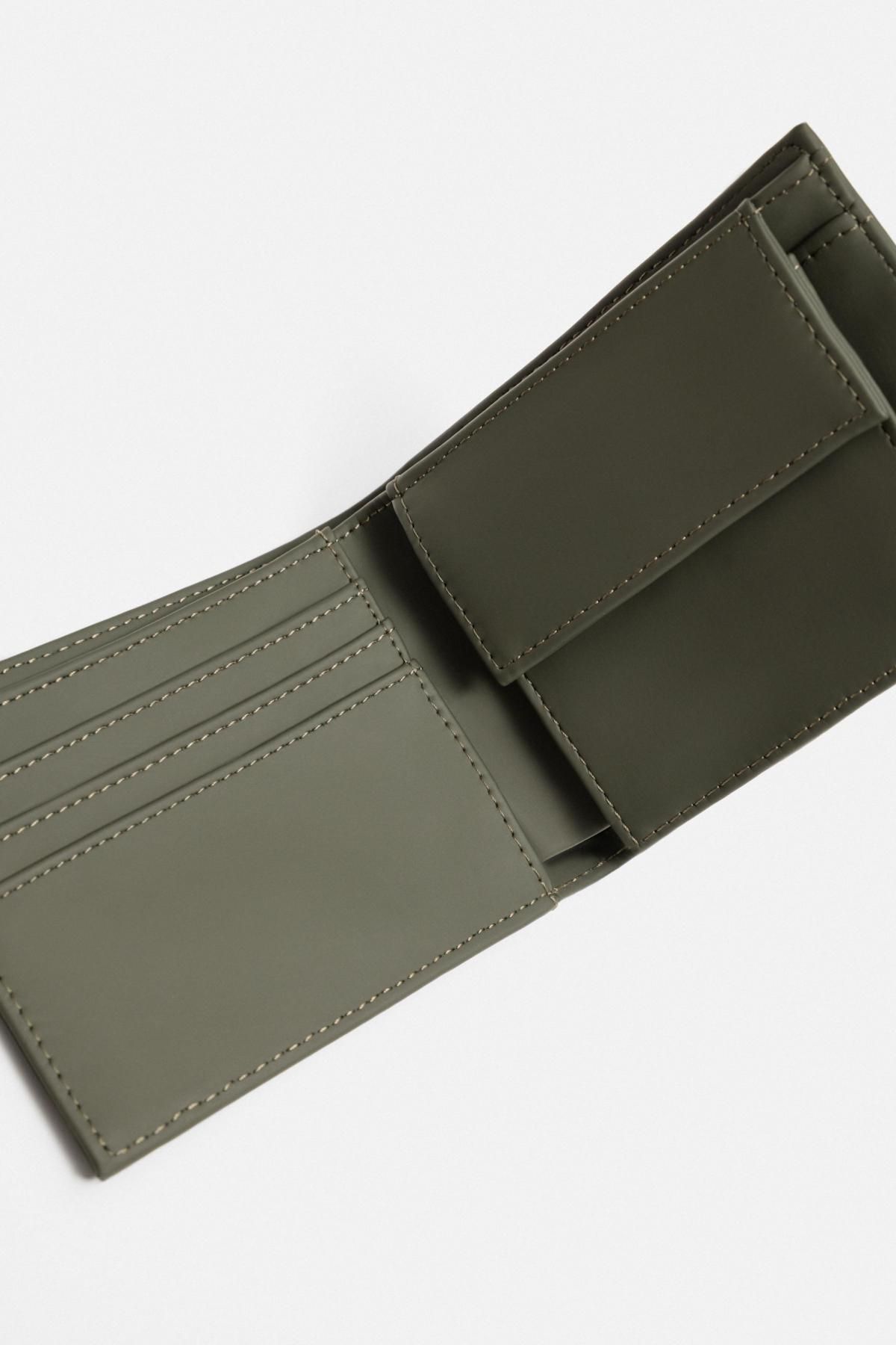 자라 테크니컬 러버라이즈드 미니멀 반지갑 3800/620 KHAKI GREEN - 상세 이미지 3