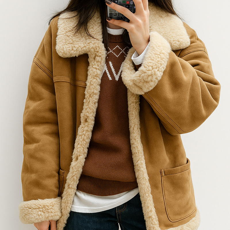 양면 무스탕 양털자켓 따뜻한 겨울자켓 - 상품 이미지