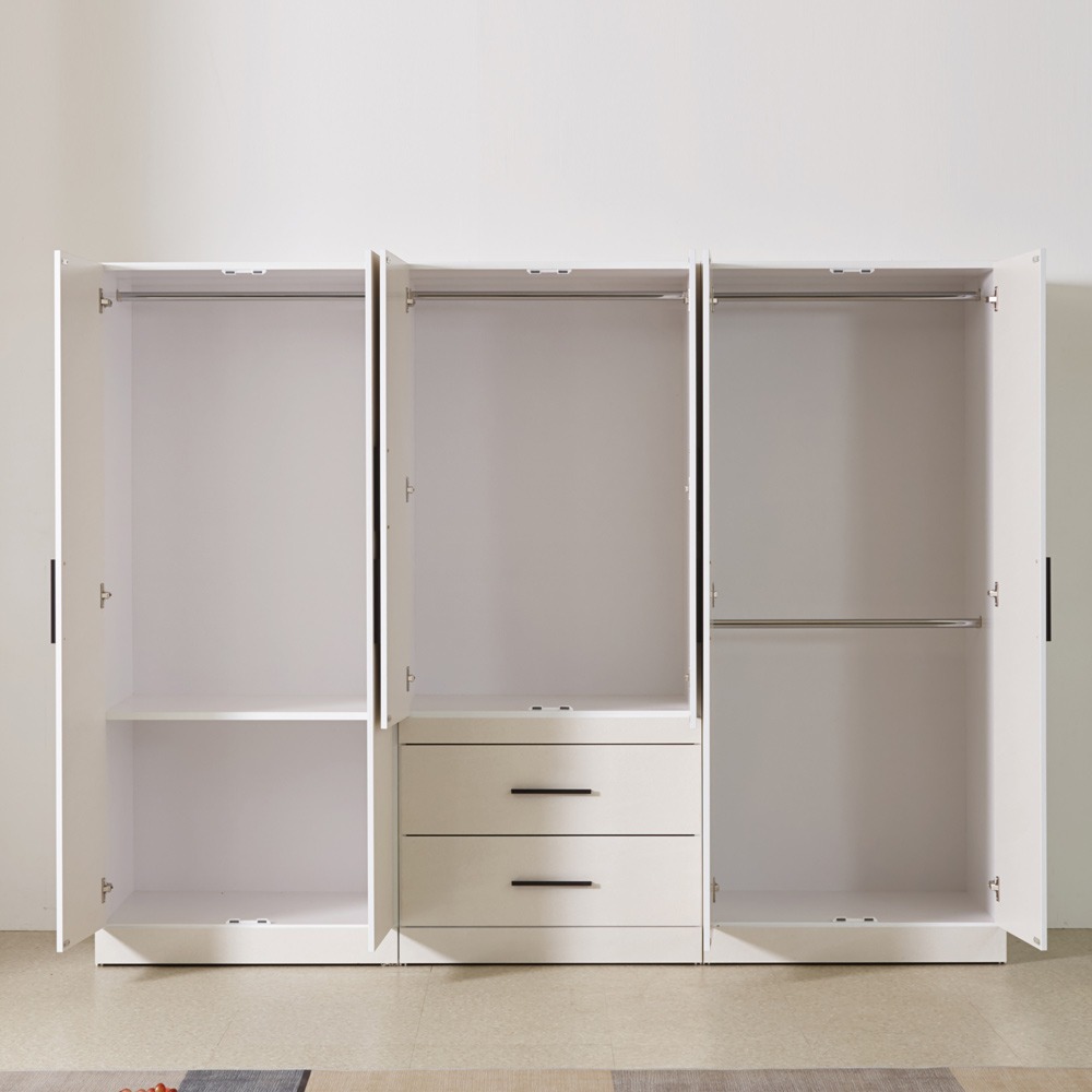 까사홈 모던앤코지 투서랍+옷장+거울+이불장 세트 2430