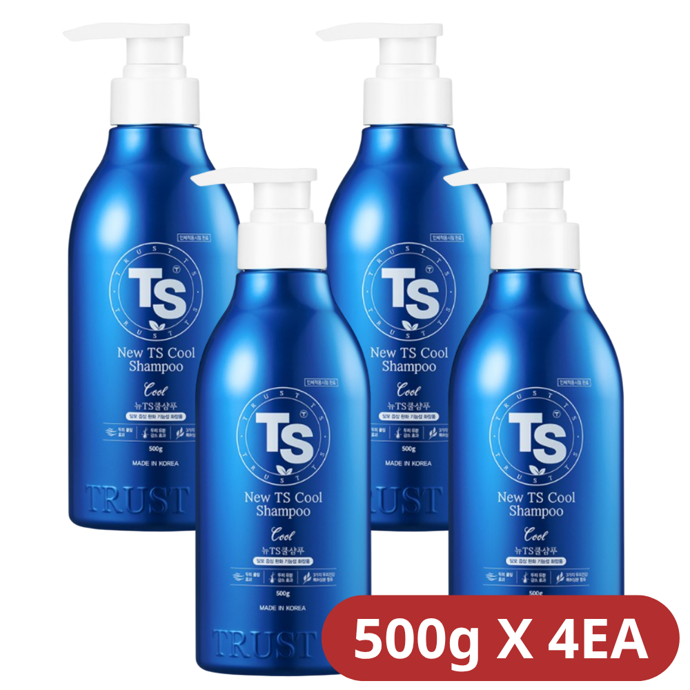 뉴 TS 쿨 샴푸 + 소분 파우치 500g, 4개 - 상세 이미지 4