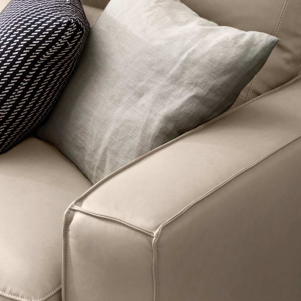 [NEW COLOR] 헤르짐머 메이븐 전동 리클라이너 슬라이드 모션 베드 천연 가죽 소파 스툴미포함, 아이보리, 6인용