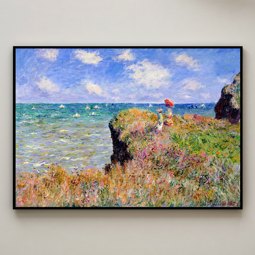 클로드 모네 인테리어 그림 액자 포스터 명화 Cliff Walk at Pourville 1882 - 상세 이미지 3