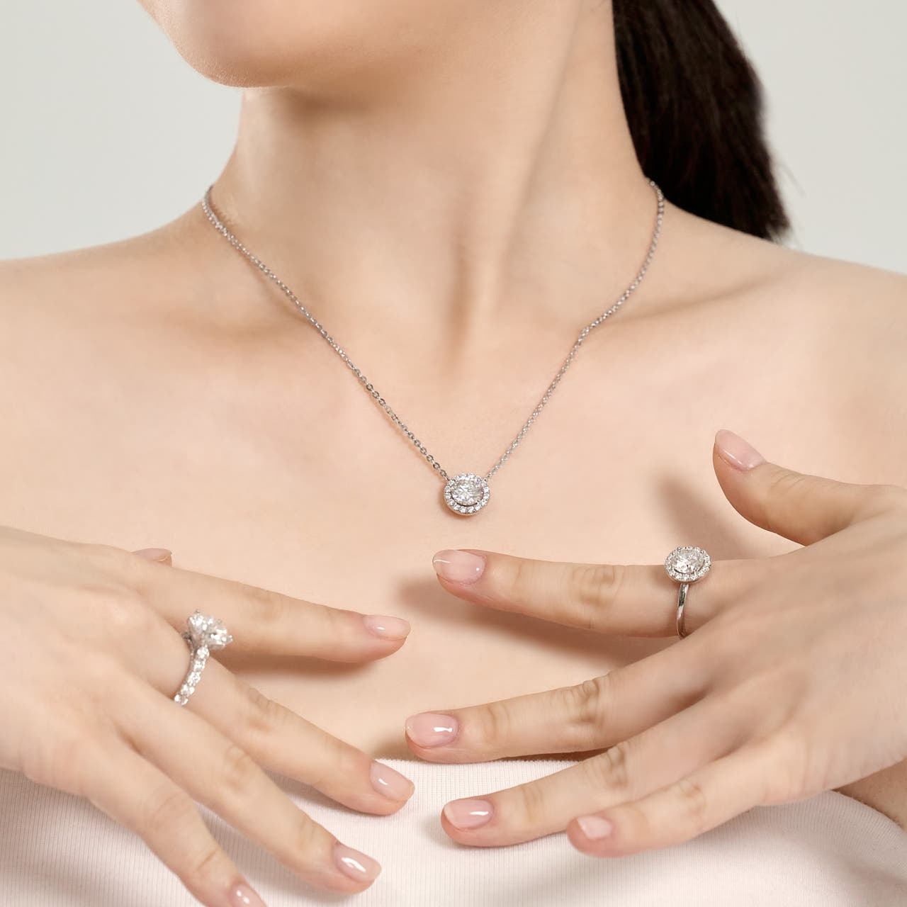 랩다이아 목걸이 헤일로 2캐럿 랩다이아몬드 IGI 14k 18k - 상세 이미지 2