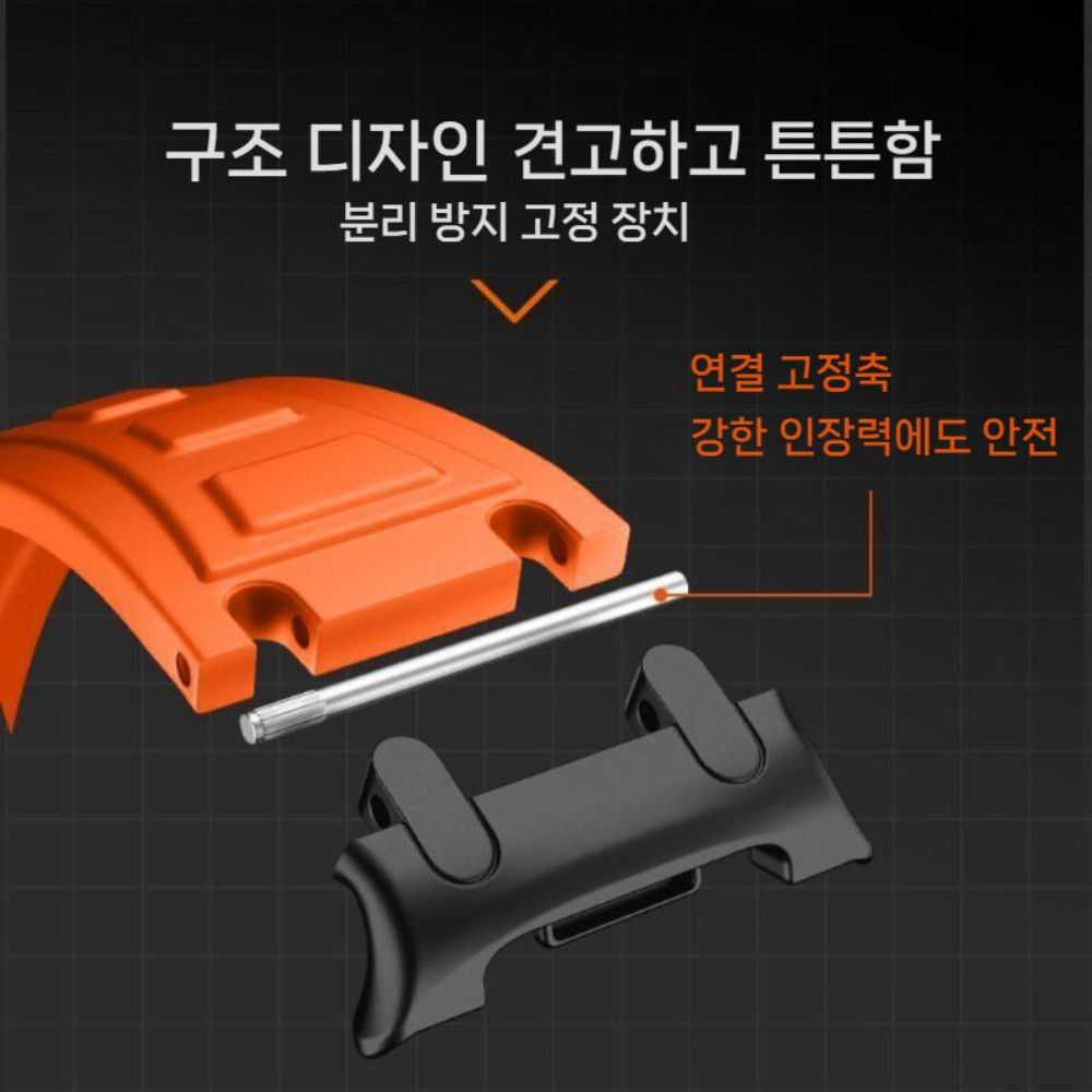 갤럭시워치8 클래식 울트라 스트랩 메탈 커넥터 통기성 아머 실리콘 스포츠 밴드 - 상세 이미지 4