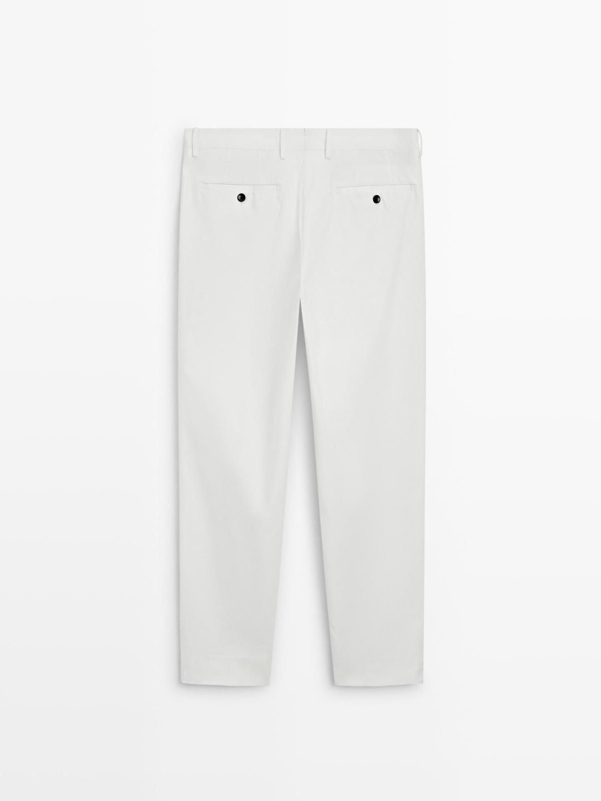 마시모두띠 코튼 혼방 트윌 슬랙스 팬츠 3553/539 OFF WHITE 이미지 7
