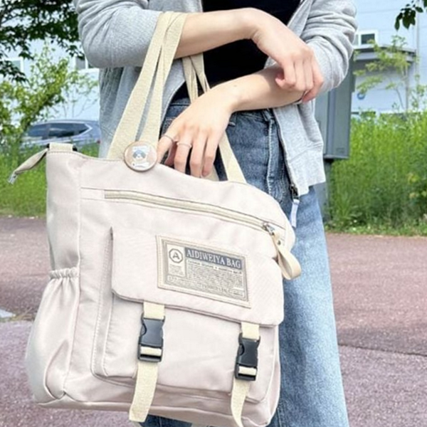 수납 캐쥬얼 숄더백 다용도 데일리 숄더백 캔버스 포켓 - 상품 이미지