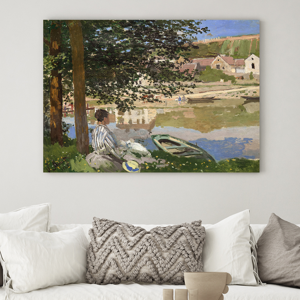 클로드 모네 인테리어 그림 액자 포스터 명화 River Scene at Bennecourt 1868 - 상품 이미지