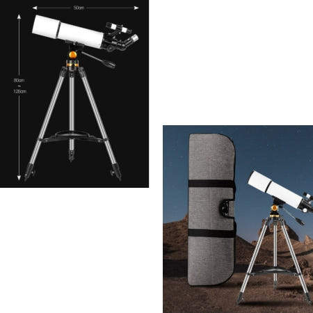 어린이 천체 관측 천문 입문 우주 망원경 삼각대 천체망원경 대구경 80mm + 가방 파우치