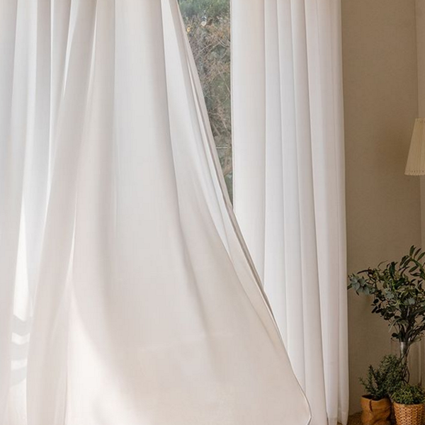 부드러운 쉬폰 커튼 핀형 쉬폰 속지 커튼 대형 안방