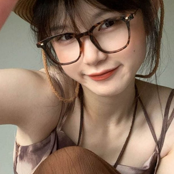 남녀공용 레오파드 안경테 투명 뿔테 안경테 블루라이트 차단 - 상품 이미지
