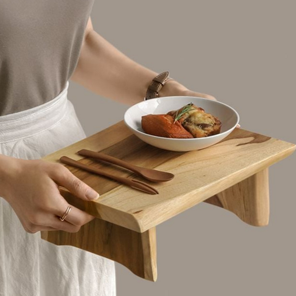 통원목 원목 받침대 우드 다용도 받침대 미니 긴원목 - 메인 이미지