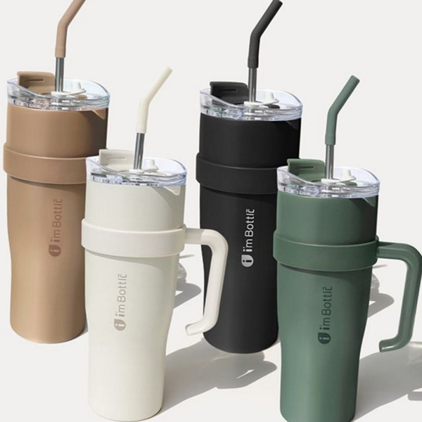 직장인 스텐 빨대 텀블러 차량용 대용량 빨대 텀블러 1200ml - 메인 이미지