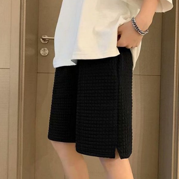 데일리 남성 5부 반바지 캐주얼 남성 루즈핏 반바지 와플 - 상품 이미지